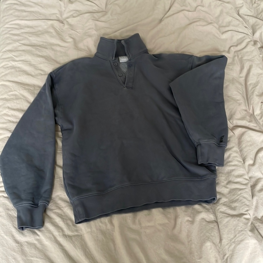 Aritzia TNA Cozy Fleece Boyfriend Polo Sweatshirt